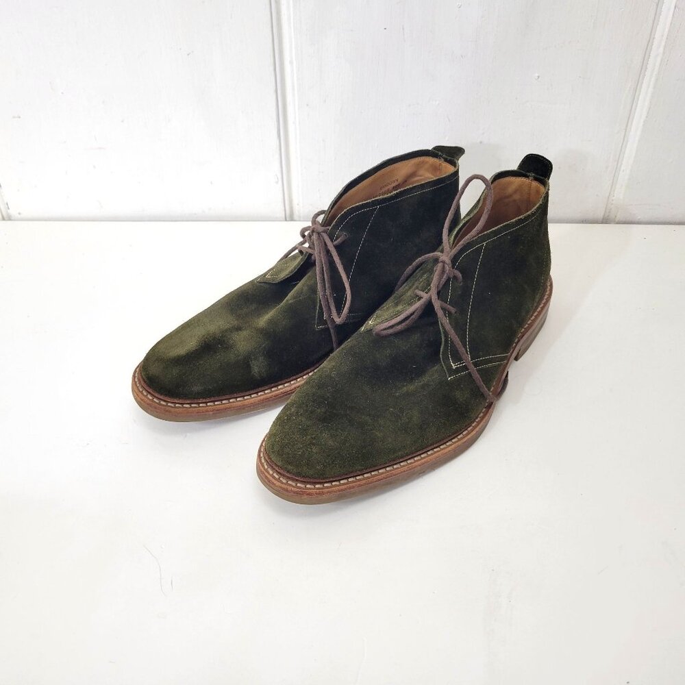 Loake Green Suede Chukka Boots Mens US Size 9 UK Size 8 1/2 Leather Sole Made In